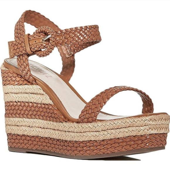 SCHUTZ Brown and Tan Woven Sandals - Picture 1 of 3